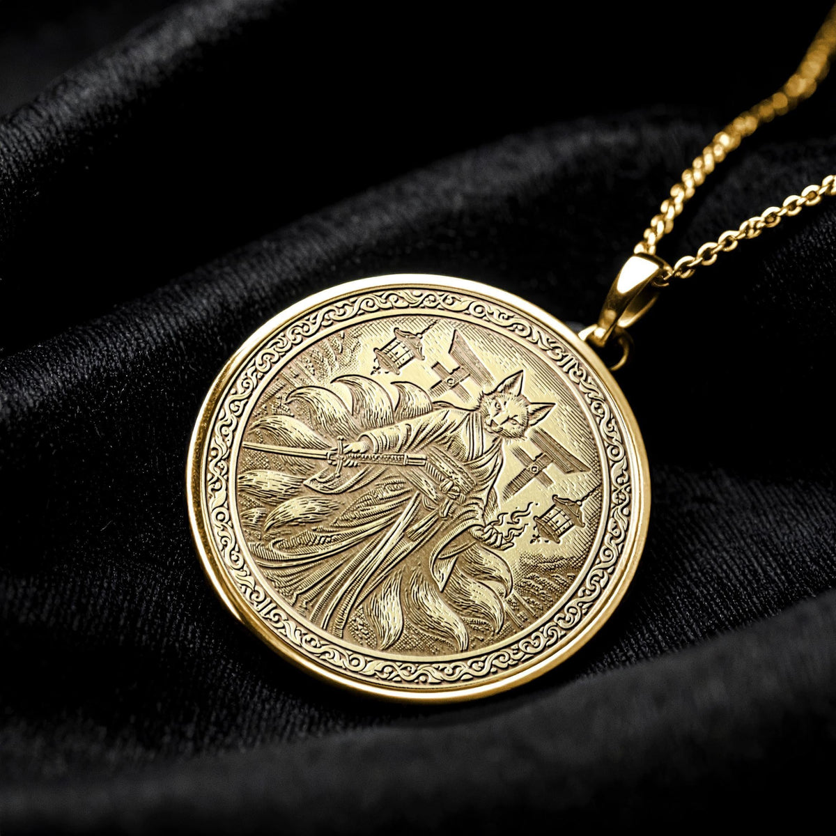 Kitsune Amulet Necklace for Intuition and Guidance