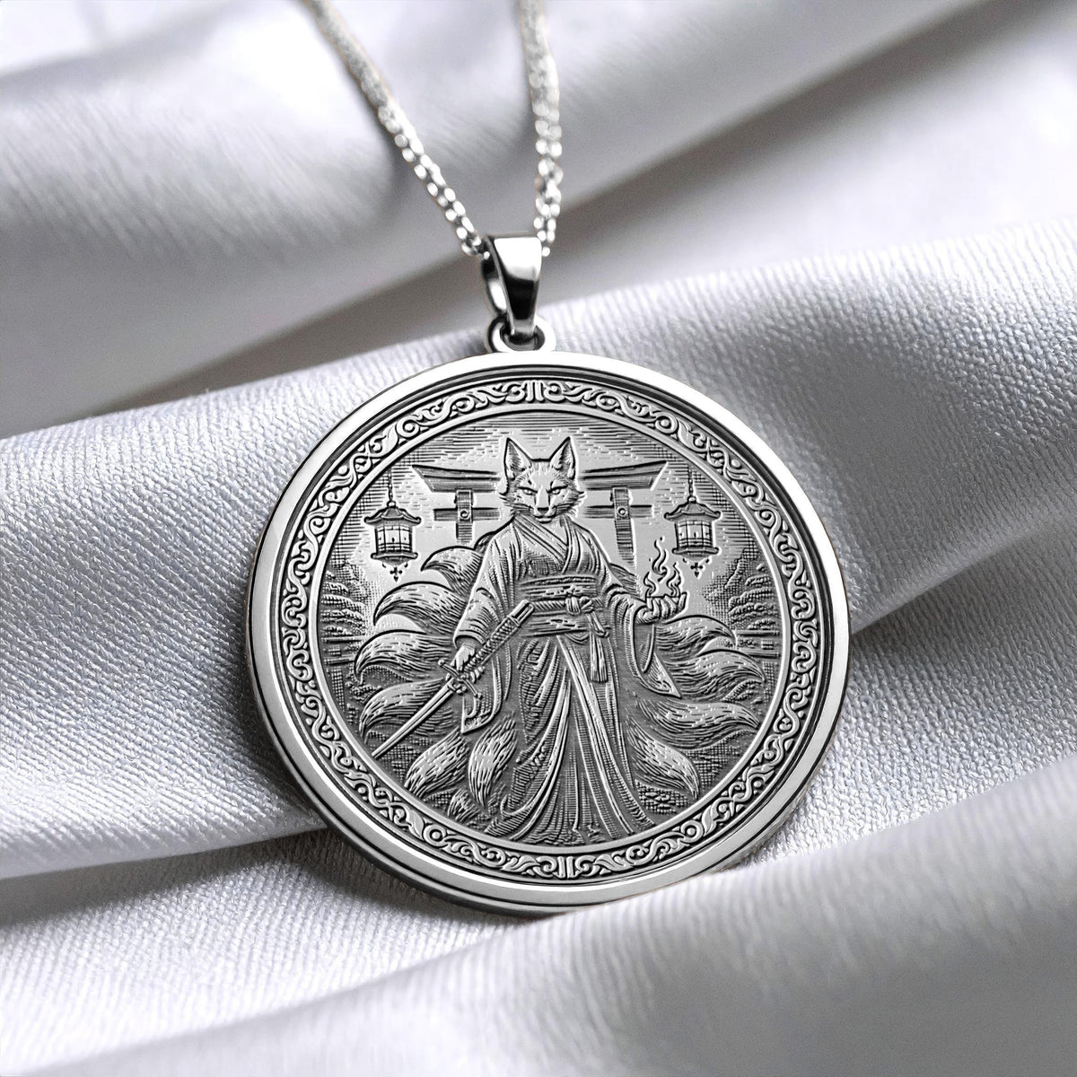 Kitsune Amulet Necklace for Intuition and Guidance