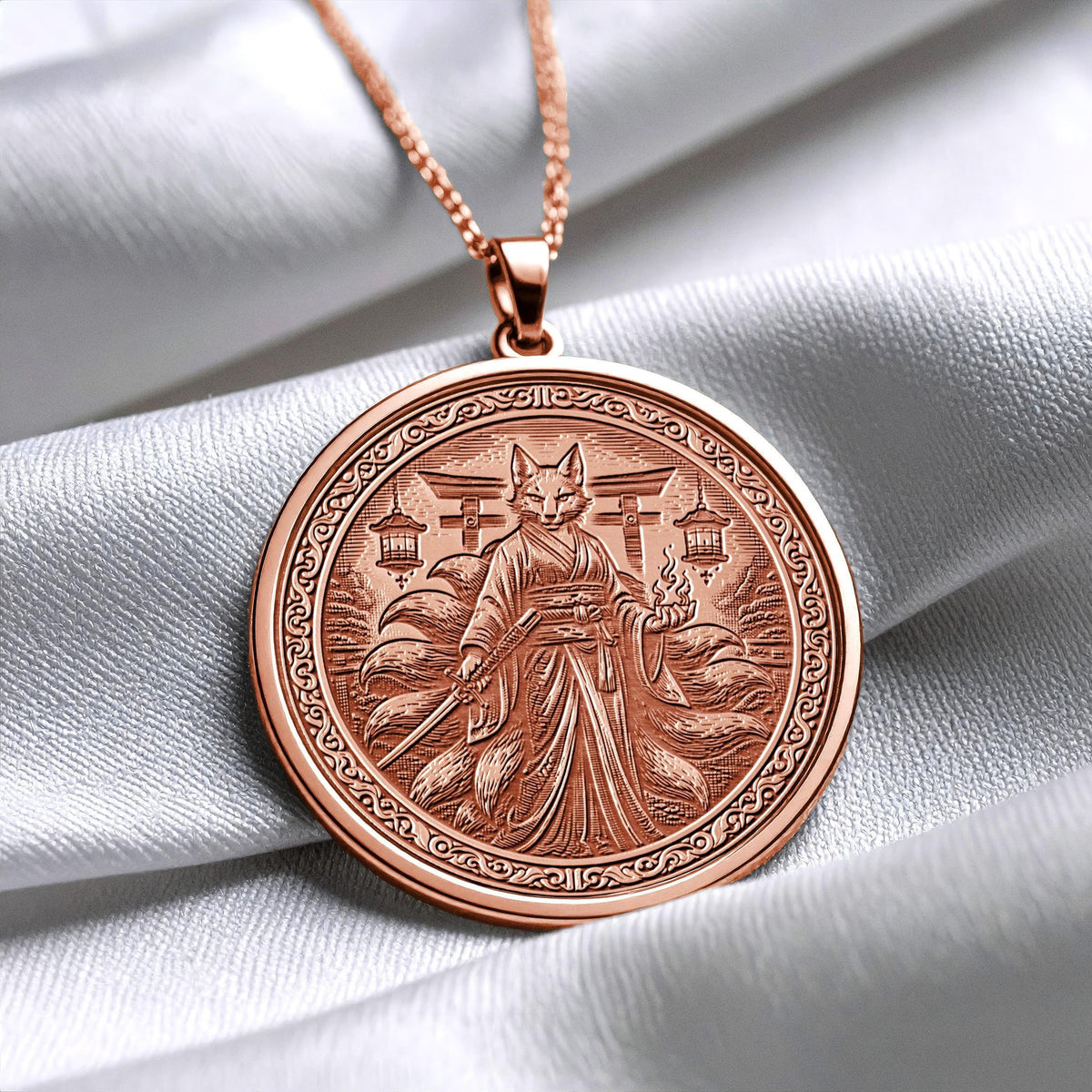 Kitsune Amulet Necklace for Intuition and Guidance