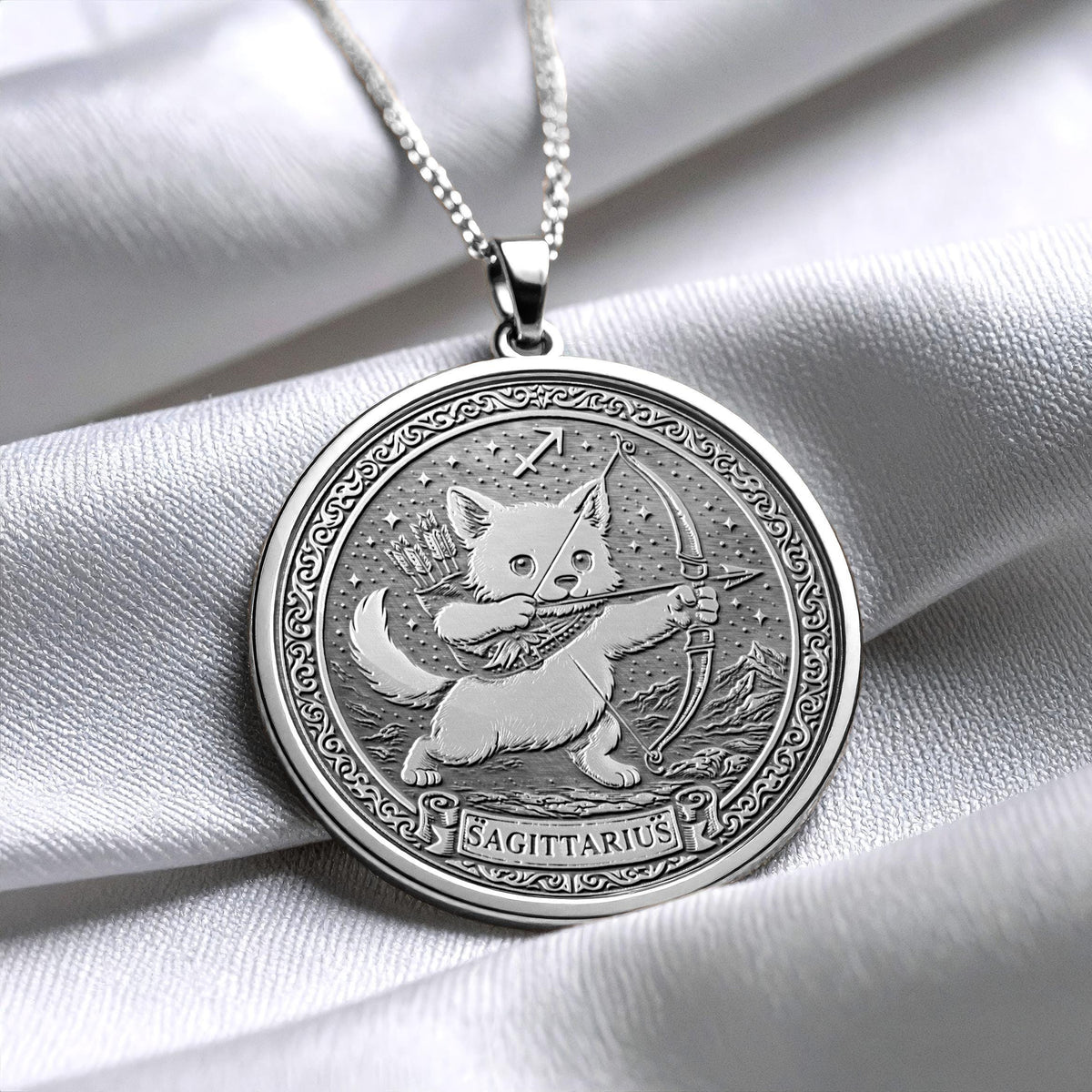 Sagittarius Dog Charm Necklace – Zodiac Astrology Pendant