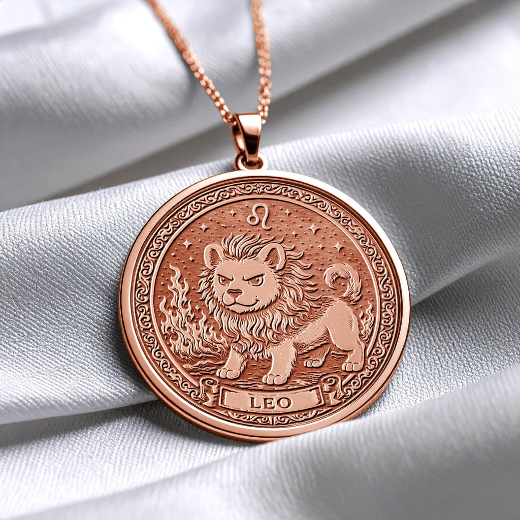 Leo Zodiac Dog Charm Pendant – 14K Gold, Sterling Silver