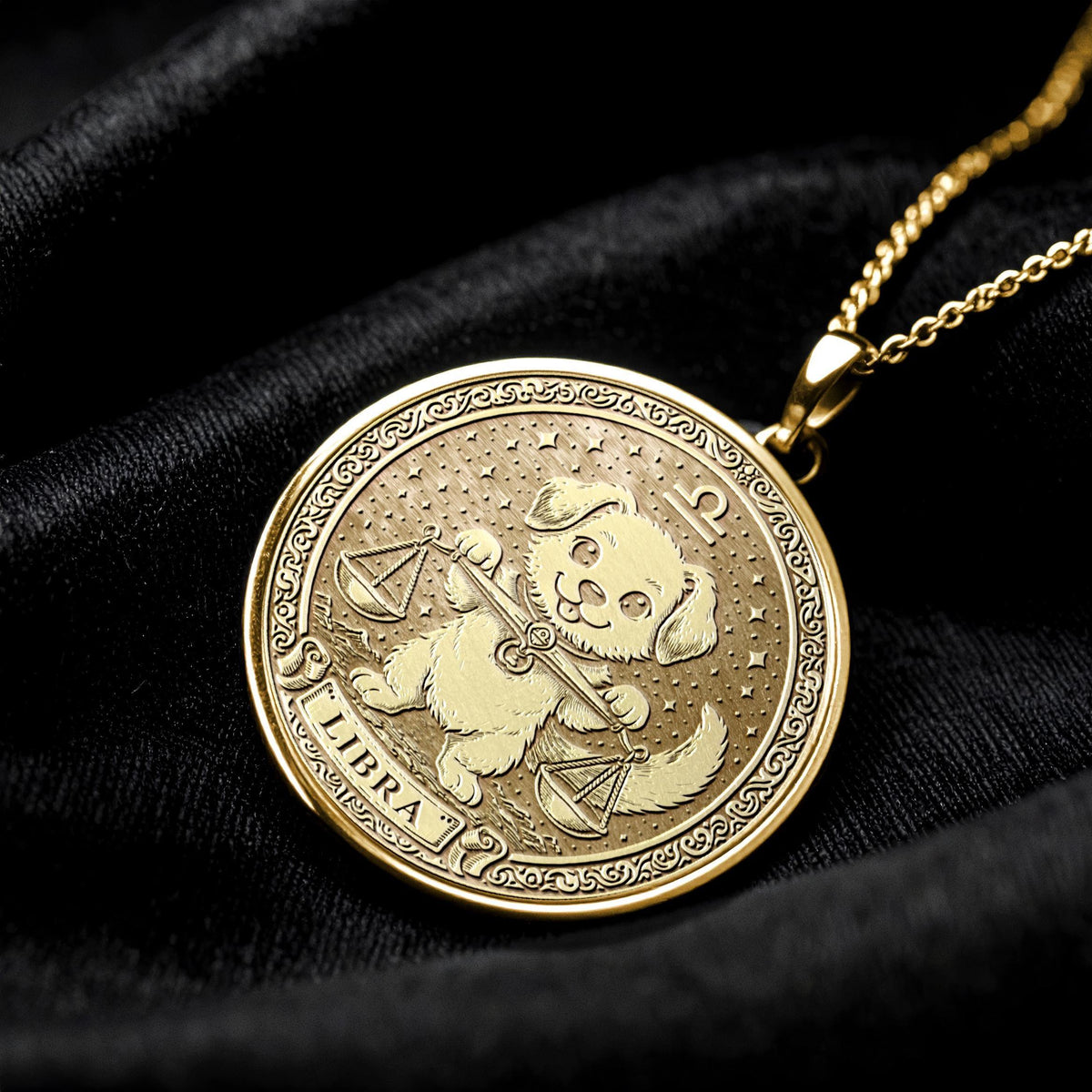 Libra Dog Zodiac Pendant Necklace – Peaceful Heart Charm