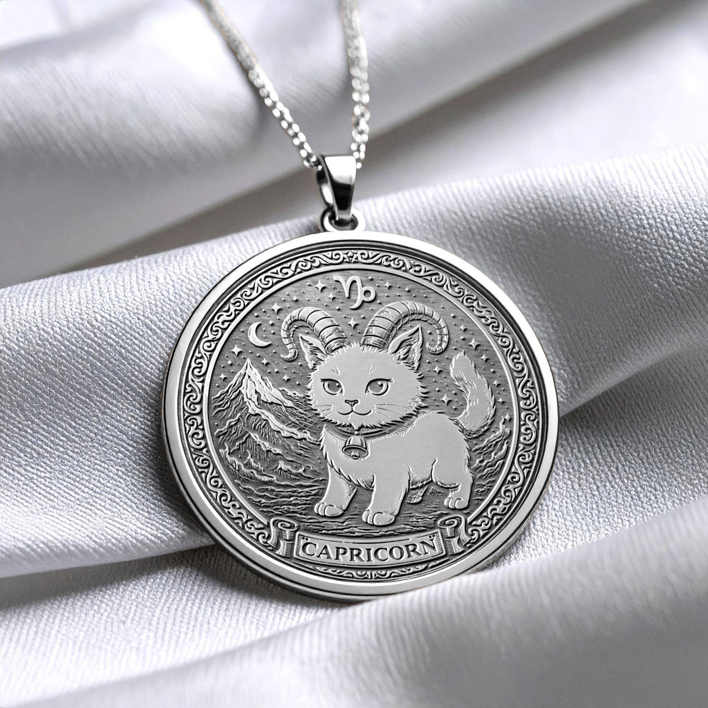 Capricorn Dog Pendant – Zodiac Charm Necklace, Loyal Gift