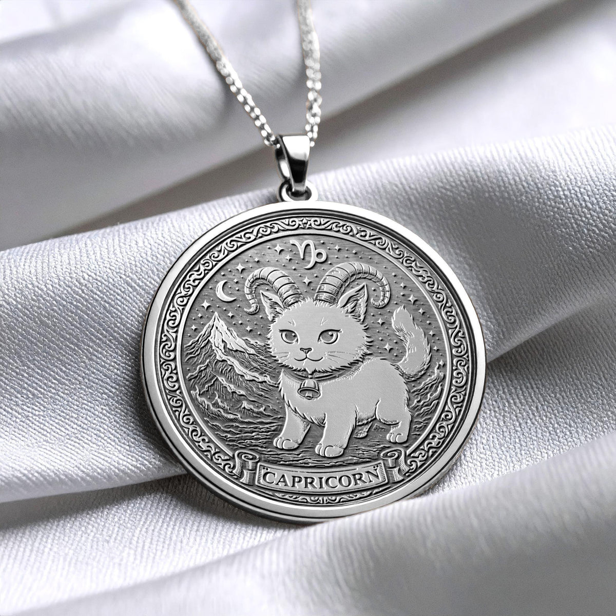 Capricorn Dog Pendant – Zodiac Charm Necklace, Loyal Gift