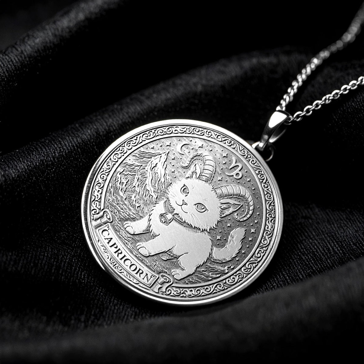 Capricorn Dog Pendant – Zodiac Charm Necklace, Loyal Gift