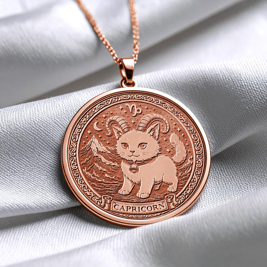 Capricorn Dog Pendant – Zodiac Charm Necklace, Loyal Gift