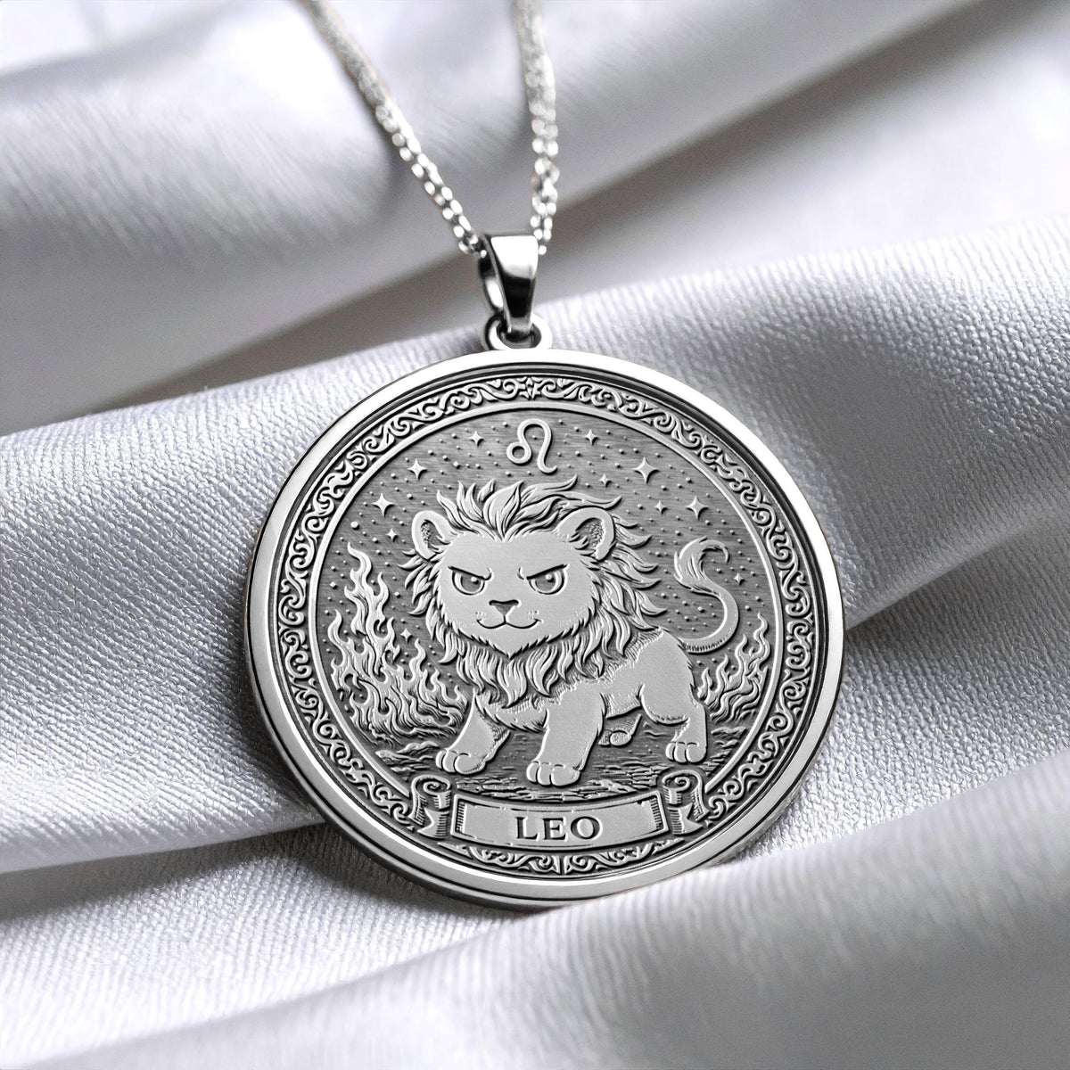Leo Zodiac Pendant Necklace – 14k Gold Plated, Handmade