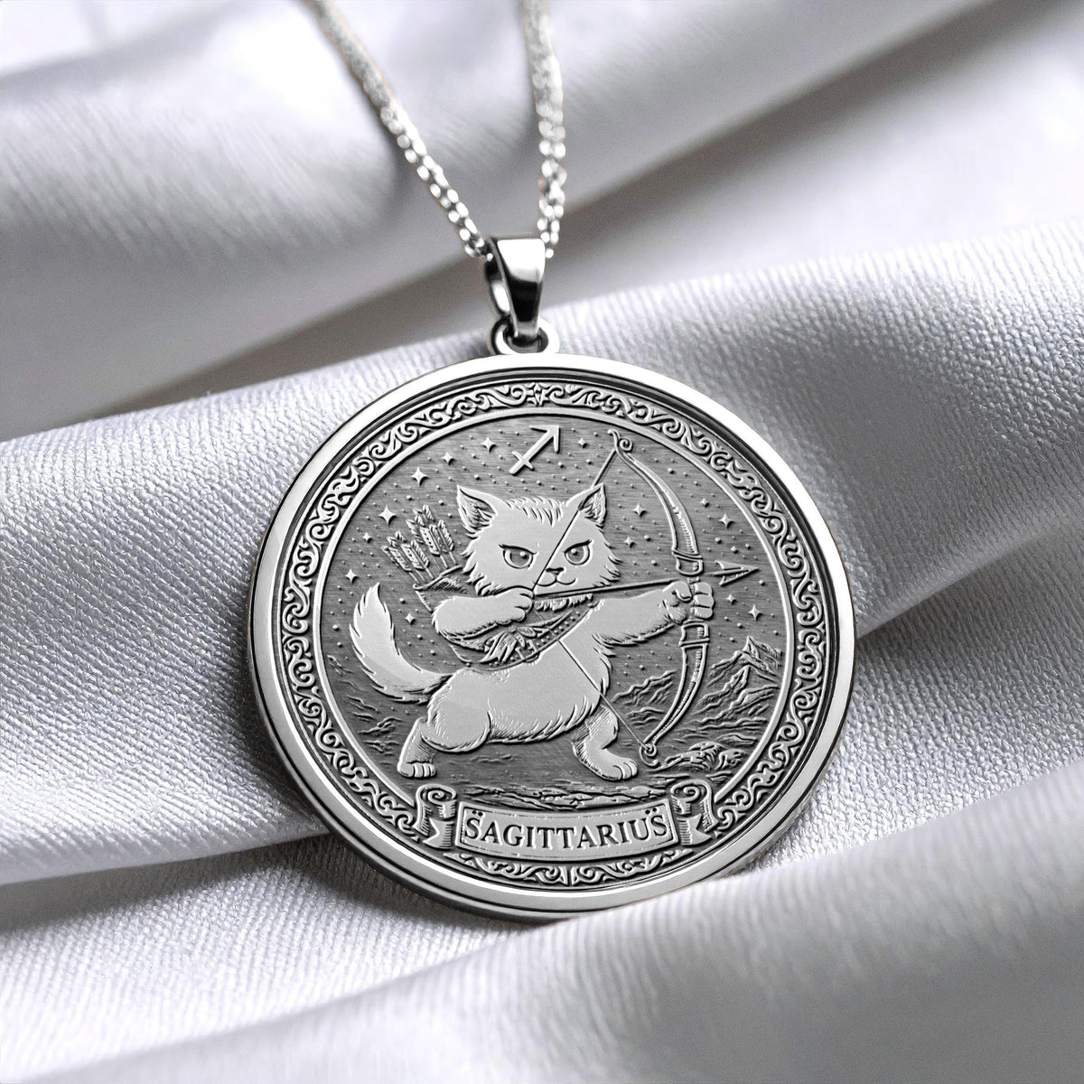 Sagittarius Zodiac Pendant Necklace – Sterling Silver Astrology Charm