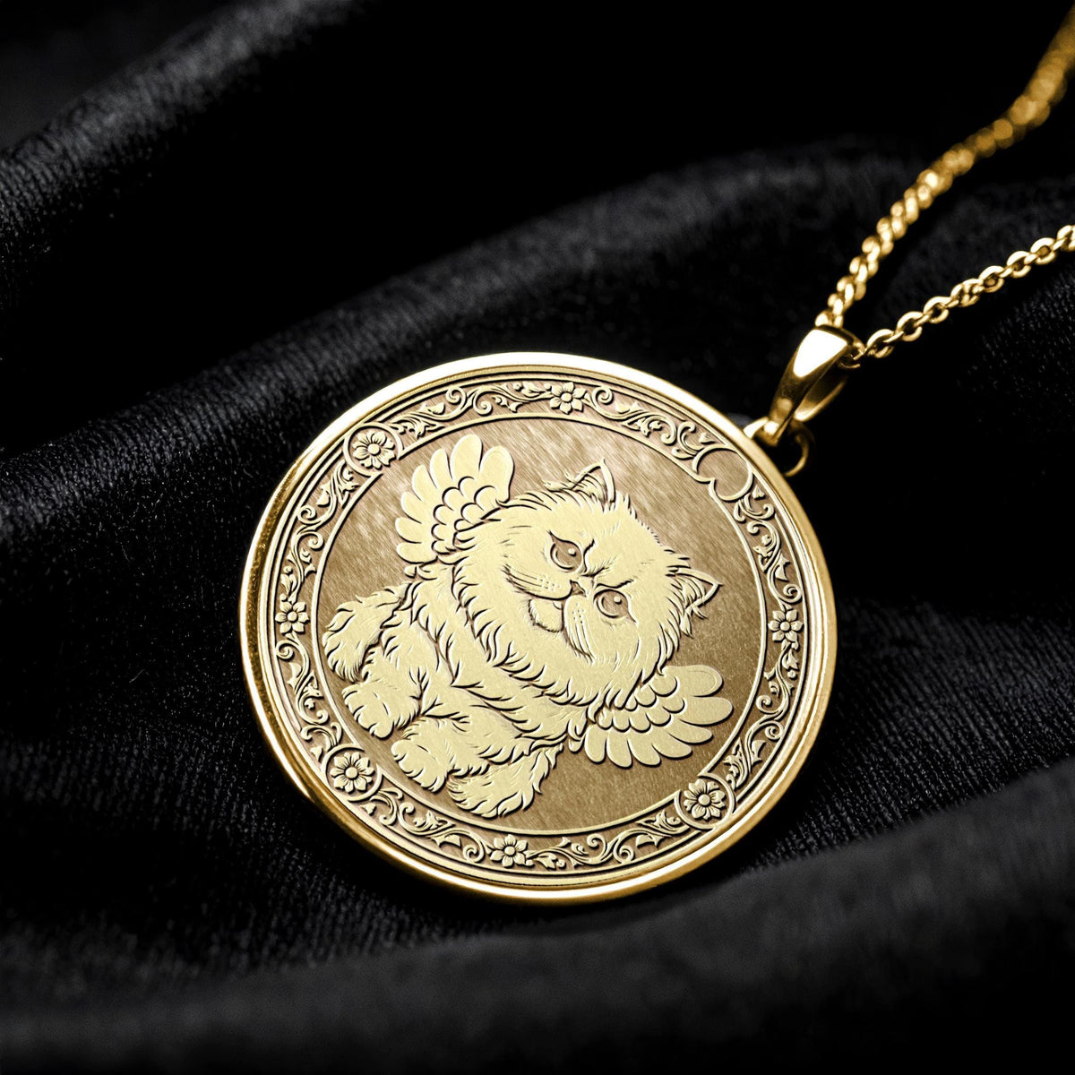 Delicate Kittle Persian Cat Keepsake Necklace