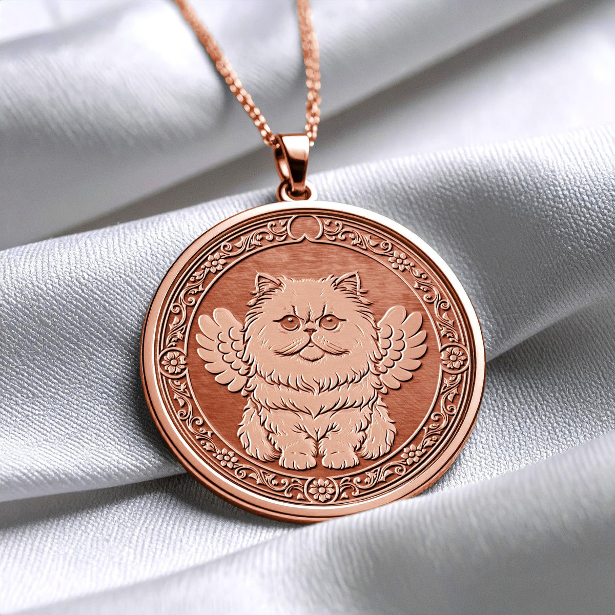 Delicate Kittle Persian Cat Keepsake Necklace