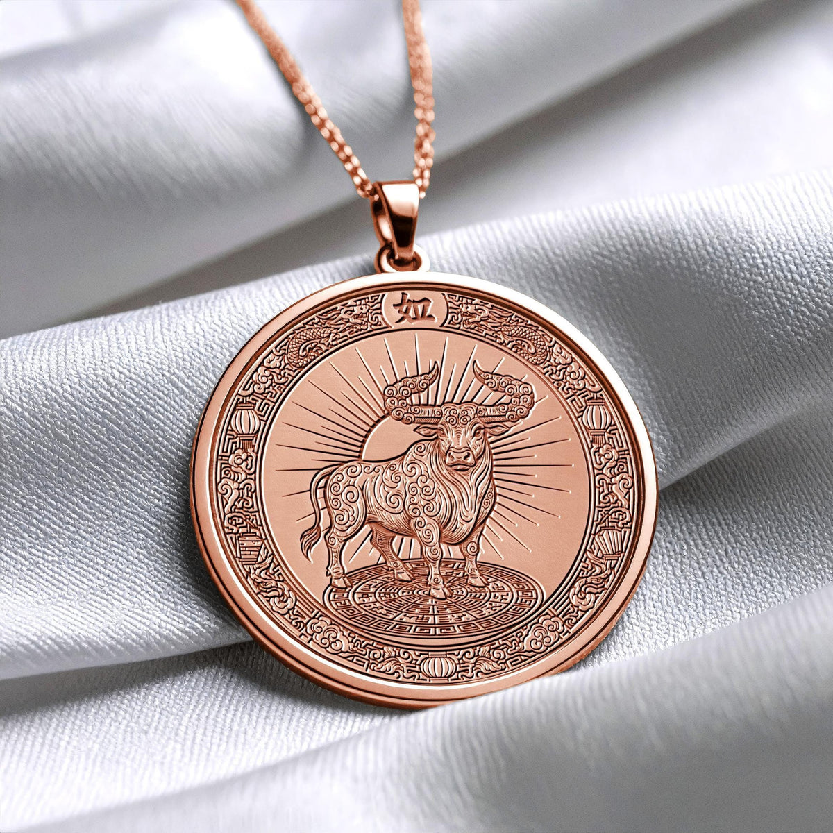 Chinese Zodiac Bull Necklace – Astrology Pendant for Strength and New Year Luck