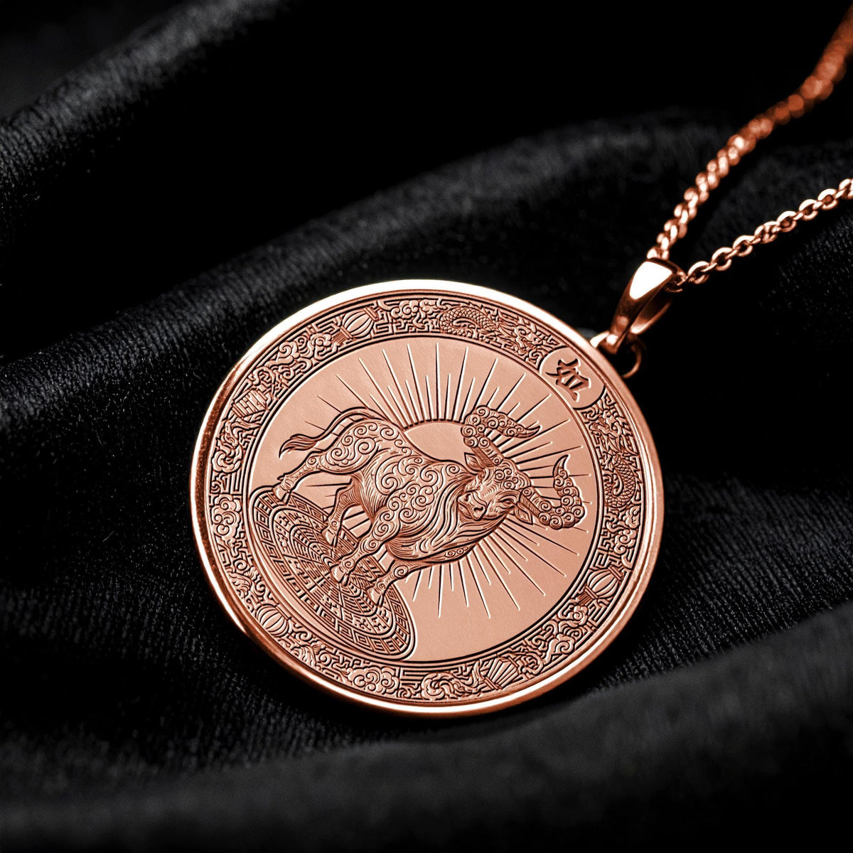 Chinese Zodiac Bull Necklace – Astrology Pendant for Strength and New Year Luck