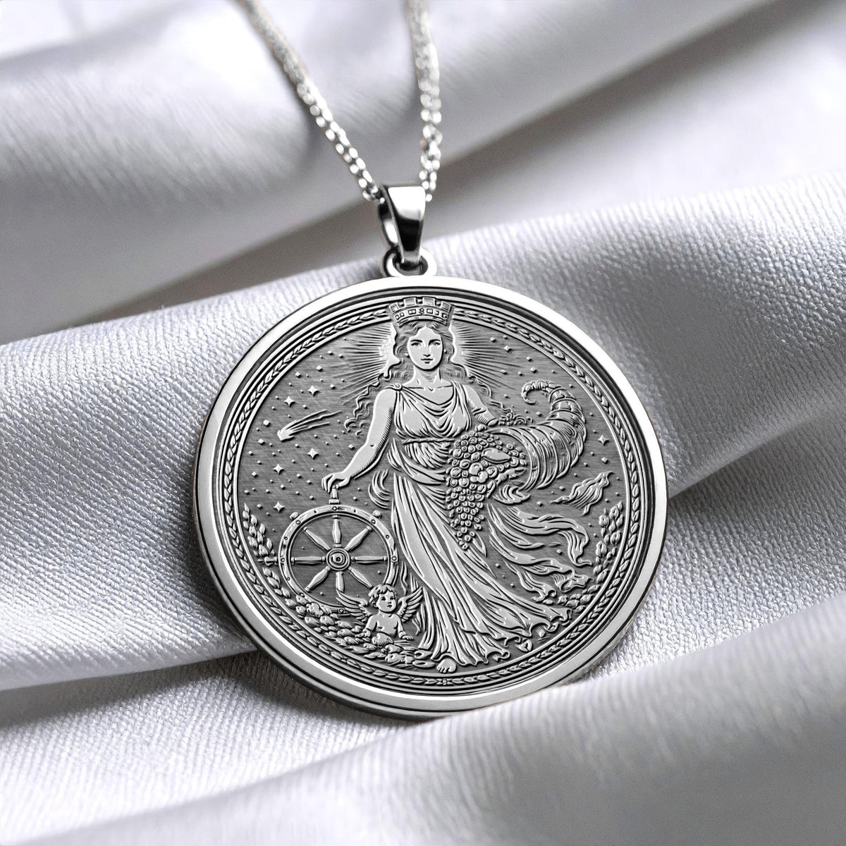 Tyche Necklace Goddess of Luck Pendant