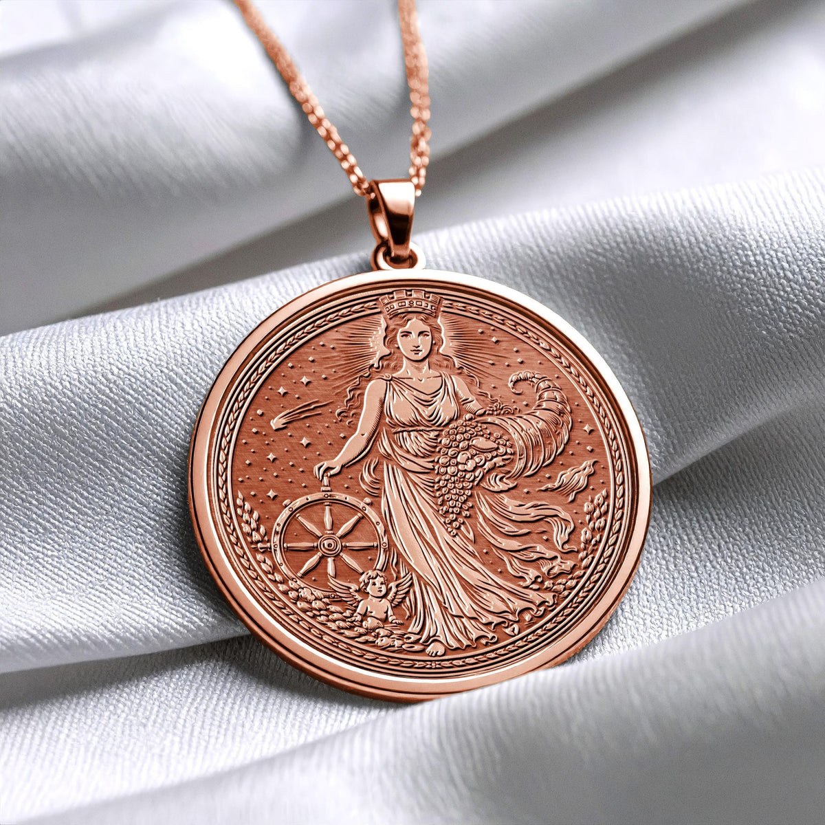 Tyche Necklace Goddess of Luck Pendant