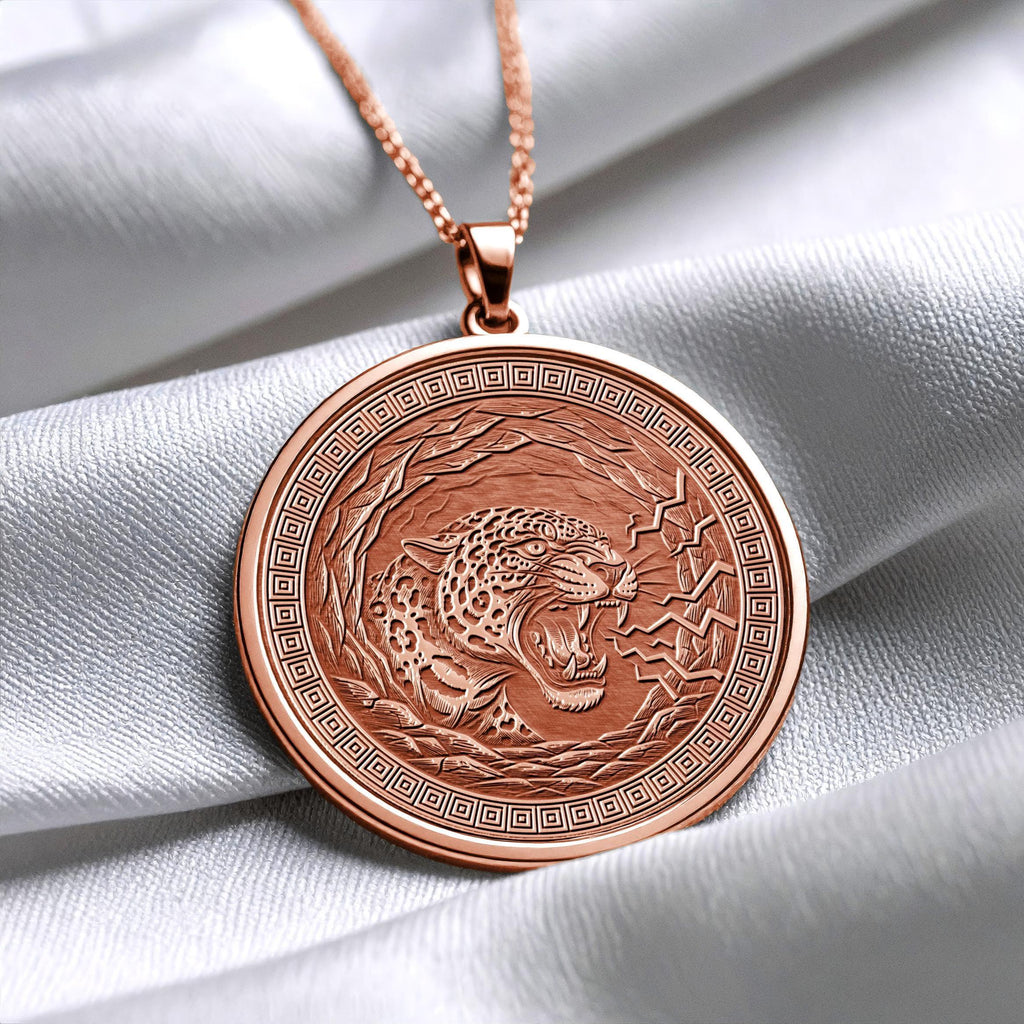 Tepeyollotl Pendant: Aztec Jaguar God Necklace, Mythology Gift