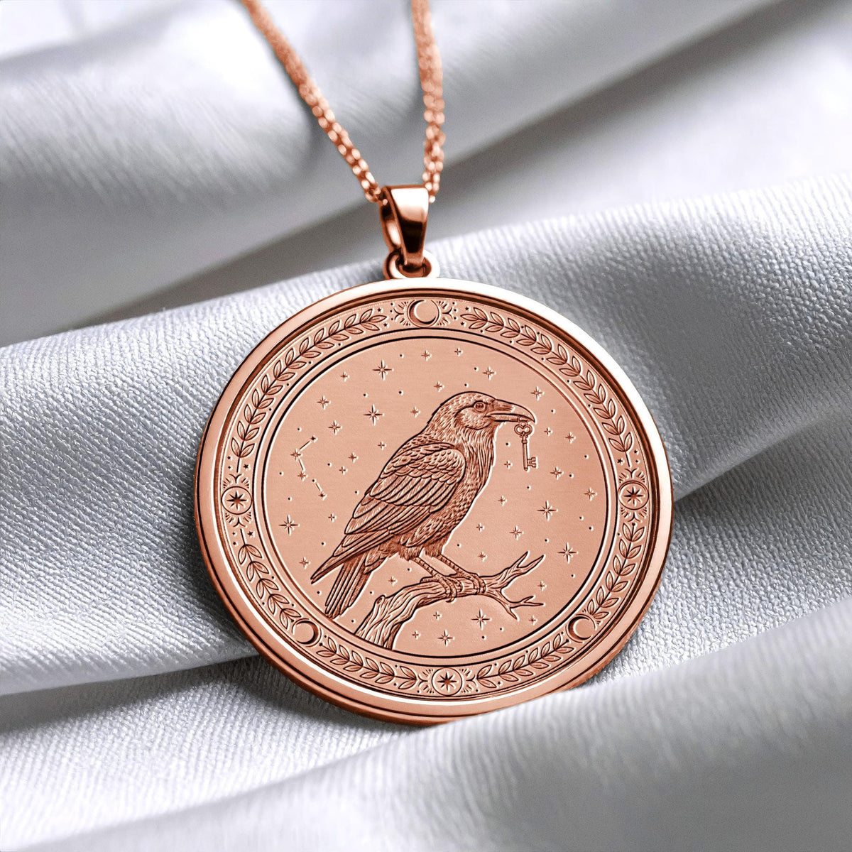 Mystic Raven Medallion – Sterling Silver Norse Amulet
