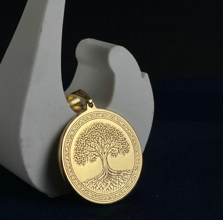 Double-Sided Necklace 250 Micron 30 MM – Personalized Engraved Pendant, Choose Any Two Designs from Shop
