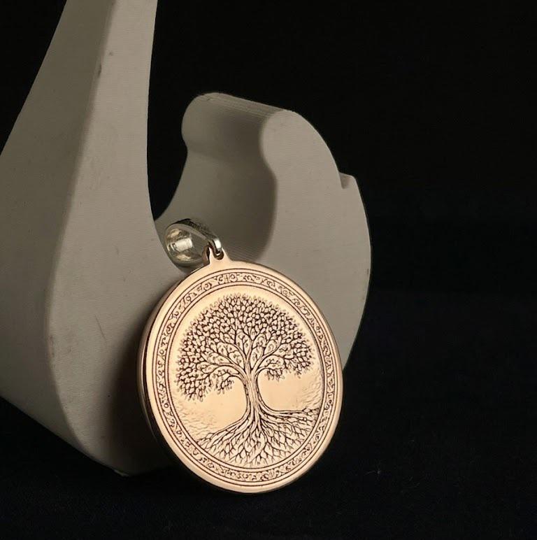 Double-Sided Necklace 250 Micron 30 MM – Personalized Engraved Pendant, Choose Any Two Designs from Shop