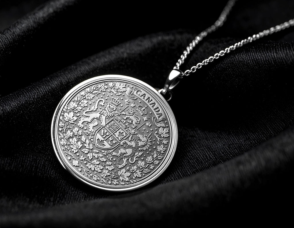 Canadian Royal Crest Necklace, Historic Heritage Symbol Pendant, Classic Style