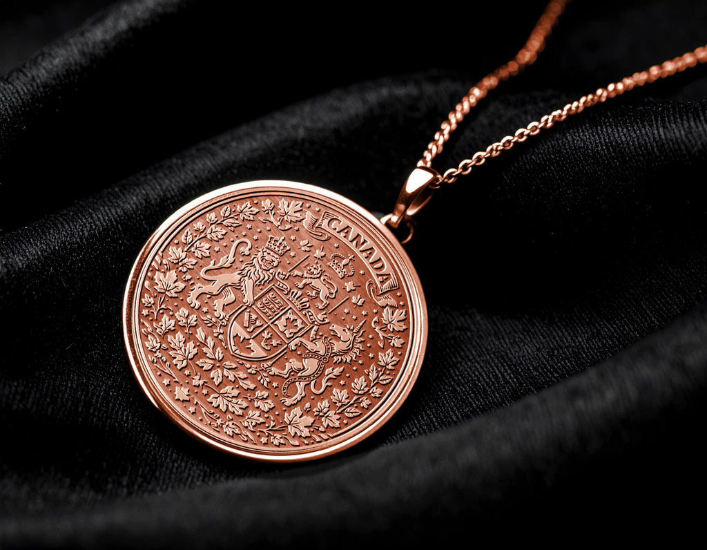 Canadian Royal Crest Necklace, Historic Heritage Symbol Pendant, Classic Style