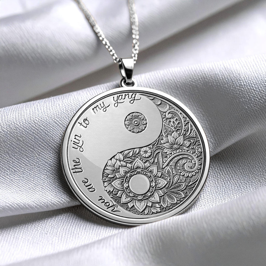 Yin Yang Necklace -  Silver Unisex Pendant for Balance – Gift for Girlfriend, Birthday or Celebration