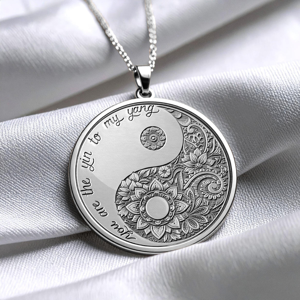 Yin Yang Necklace -  Silver Unisex Pendant for Balance – Gift for Girlfriend, Birthday or Celebration