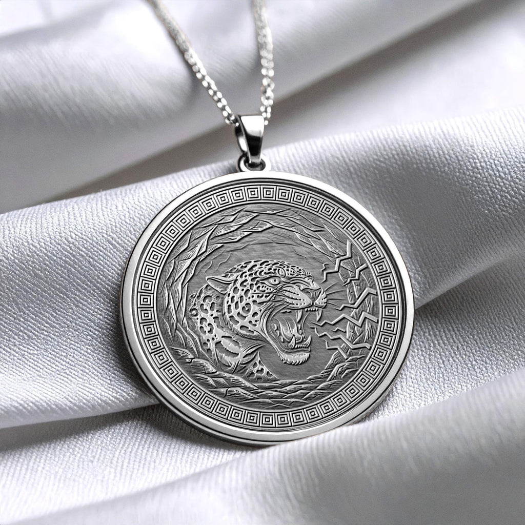 Tepeyollotl Pendant: Aztec Jaguar God Necklace, Mythology Gift