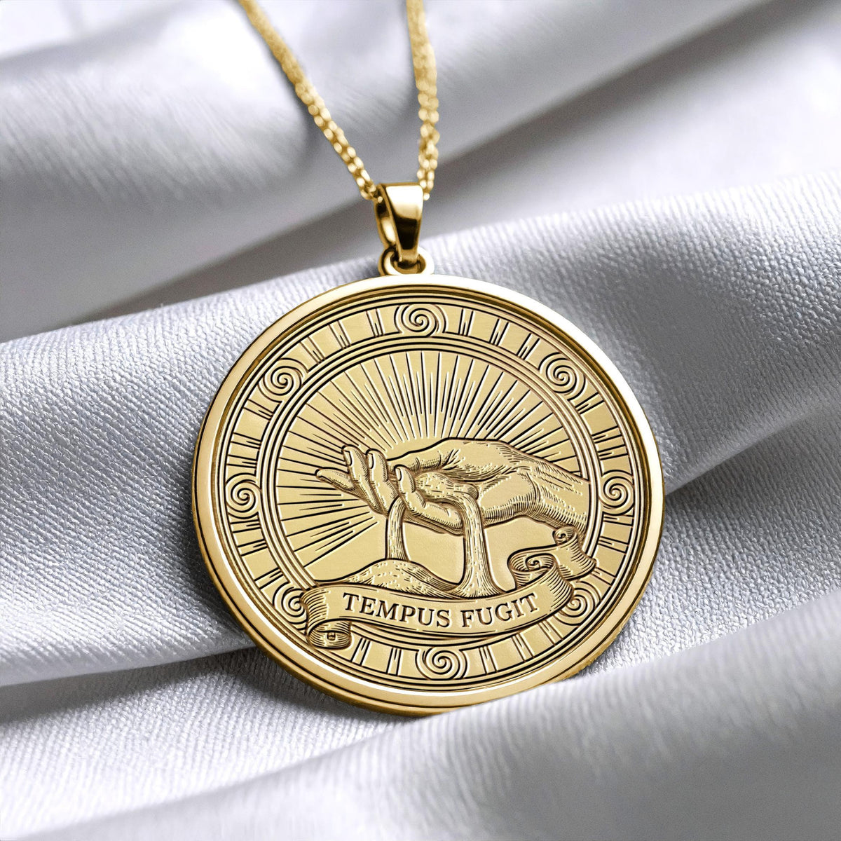 Tempus Fugit Pendant Necklace – A Timeless Reminder to Live Fully
