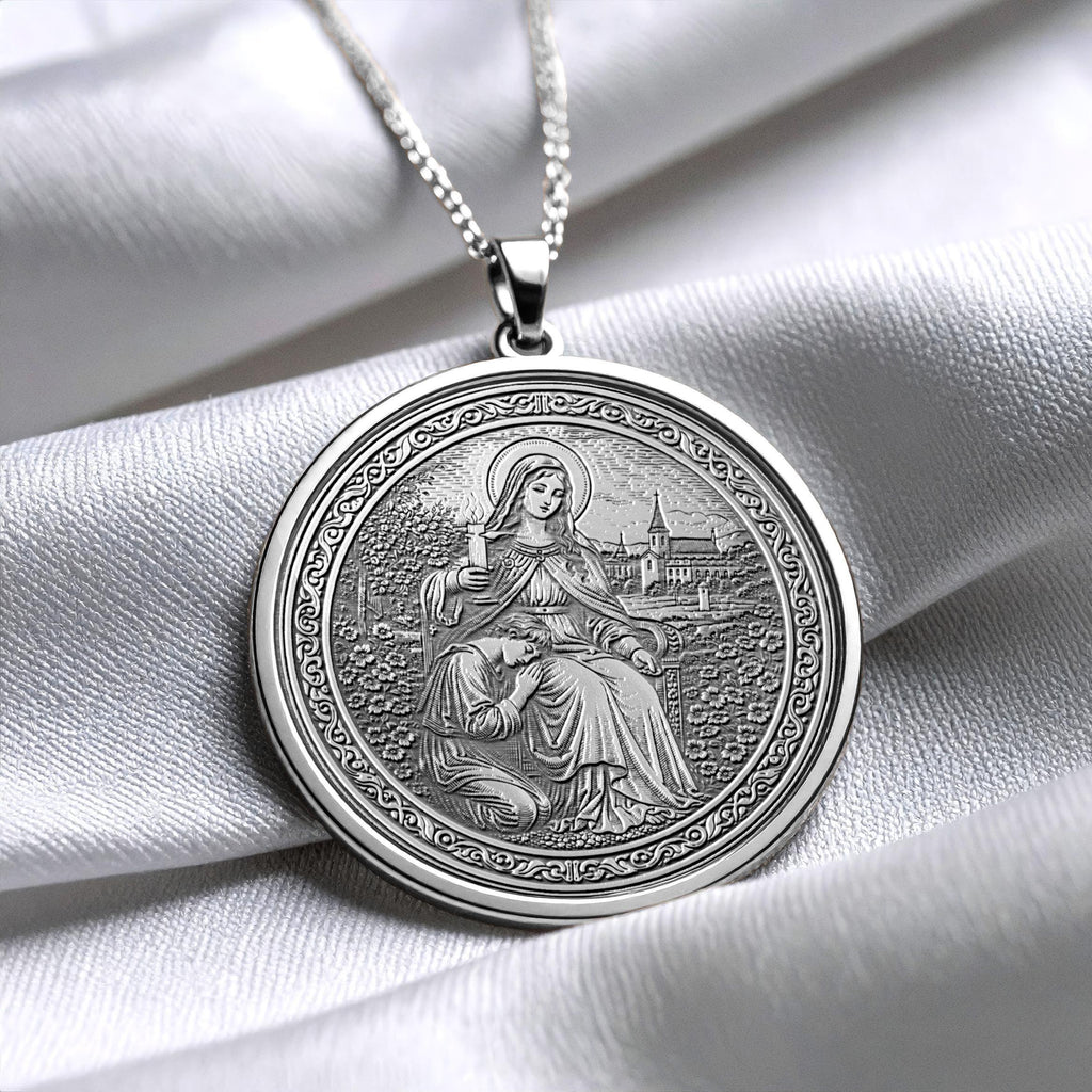 Saint Genevieve Pendant Necklace – Protection, Faith & Devotion
