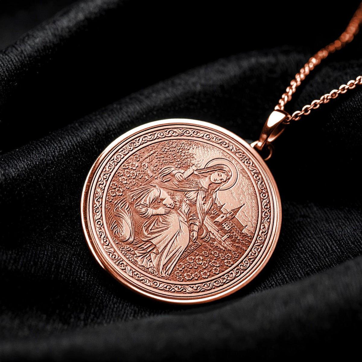 Saint Genevieve Pendant Necklace – Protection, Faith & Devotion