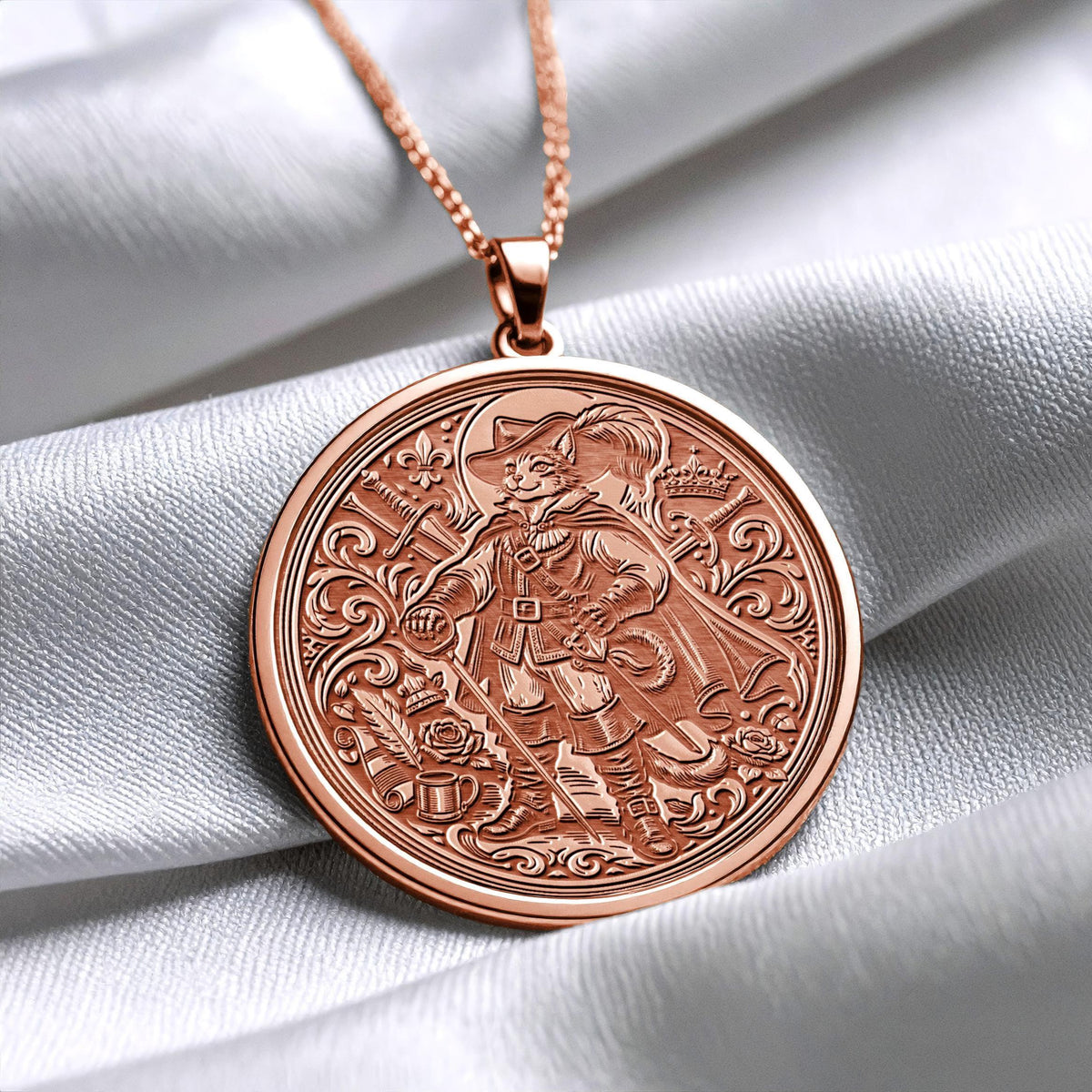 Fairy Tale Cat  Musketeer Pendant Necklace – Adventure, Courage & Playful Spirit