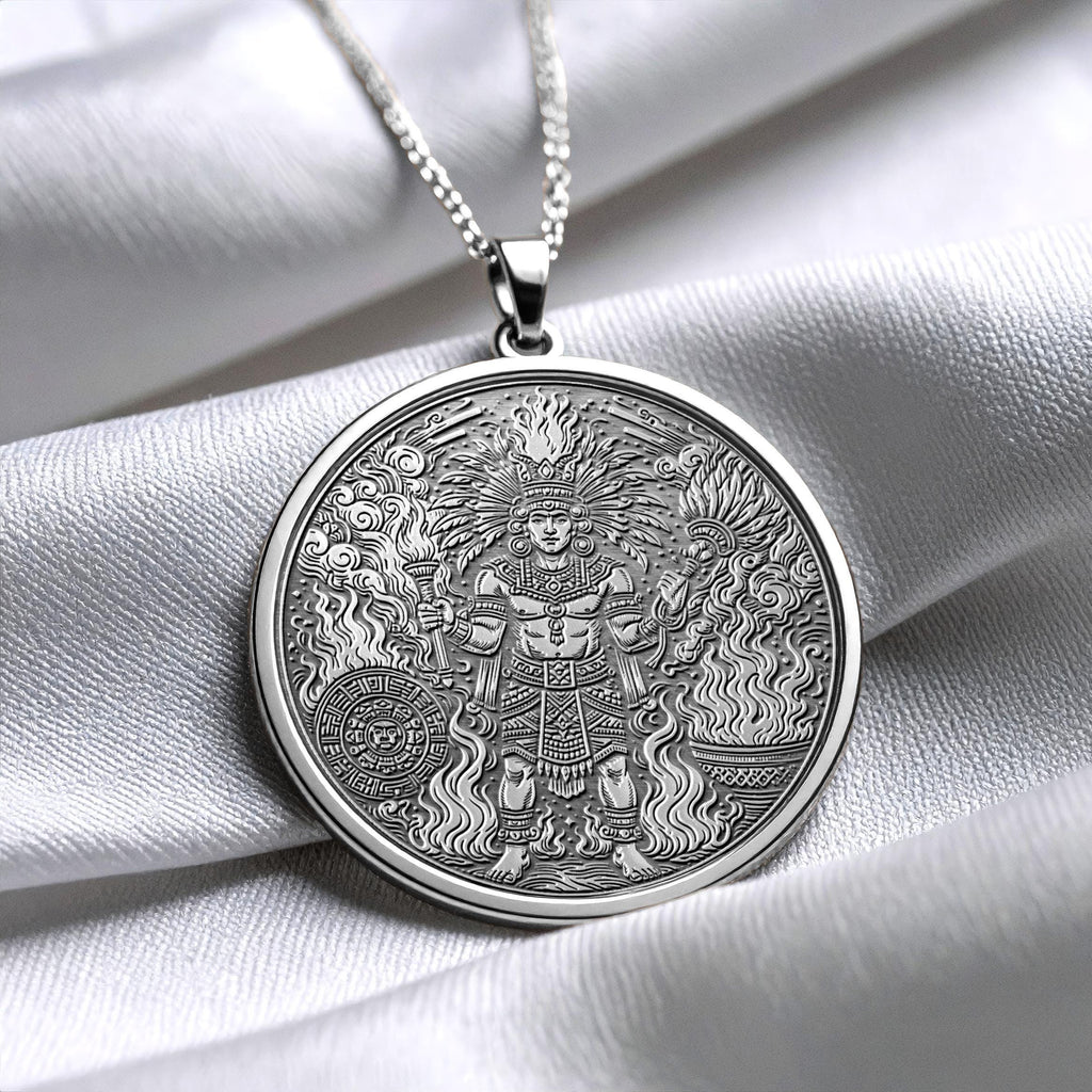 Xiuhtecuhtli Pendant Necklace – Fire, Time & Sacred Energy