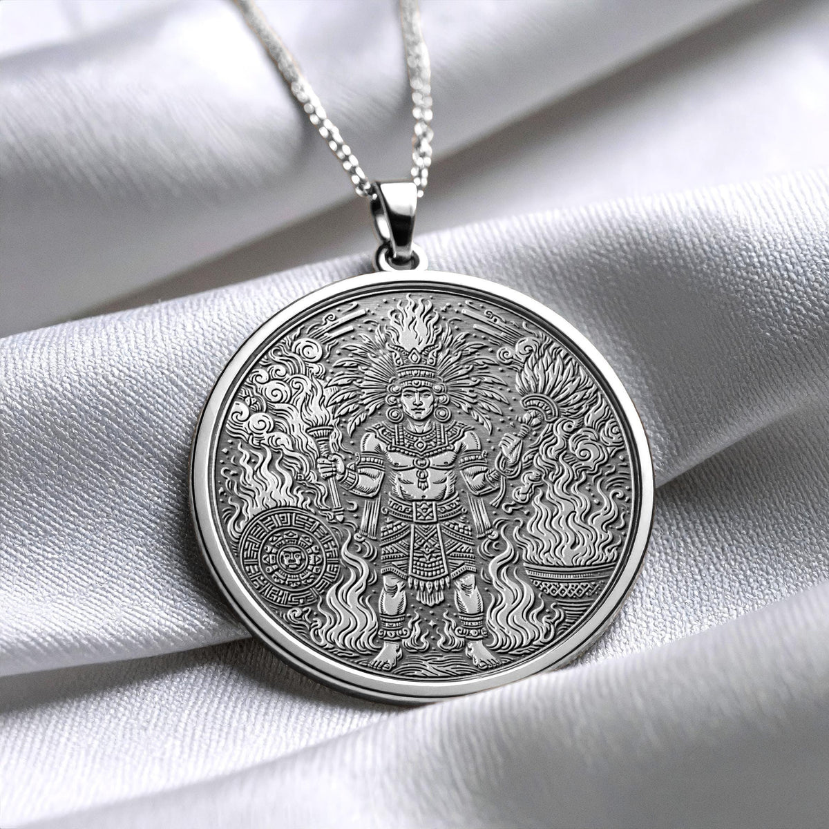 Xiuhtecuhtli Pendant Necklace – Fire, Time & Sacred Energy