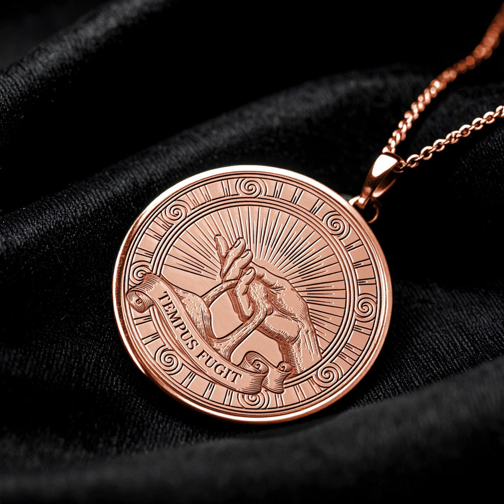 Tempus Fugit Pendant Necklace – A Timeless Reminder to Live Fully