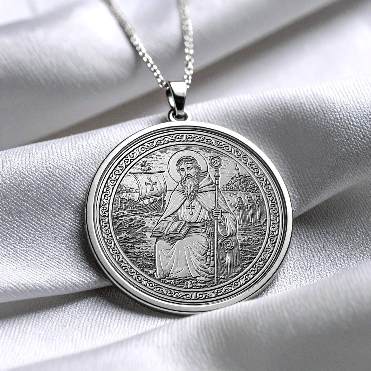 Saint Brendan Pendant Necklace – Journey, Faith & Courage