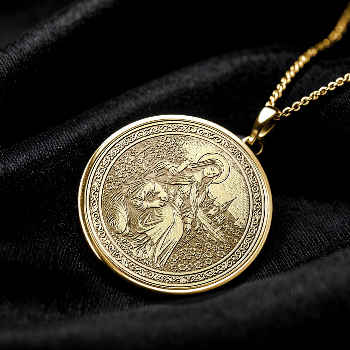 Saint Genevieve Pendant Necklace – Protection, Faith & Devotion
