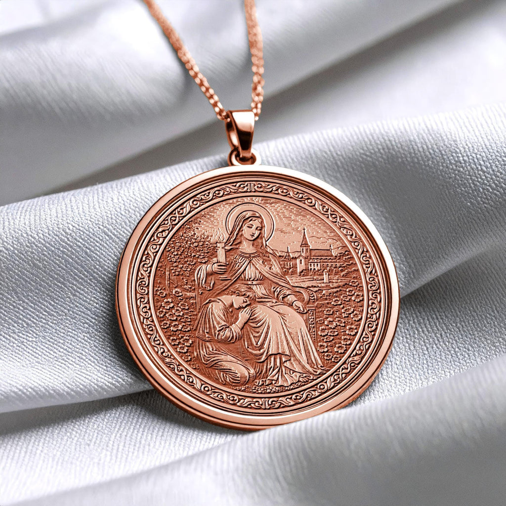 Saint Genevieve Pendant Necklace – Protection, Faith & Devotion