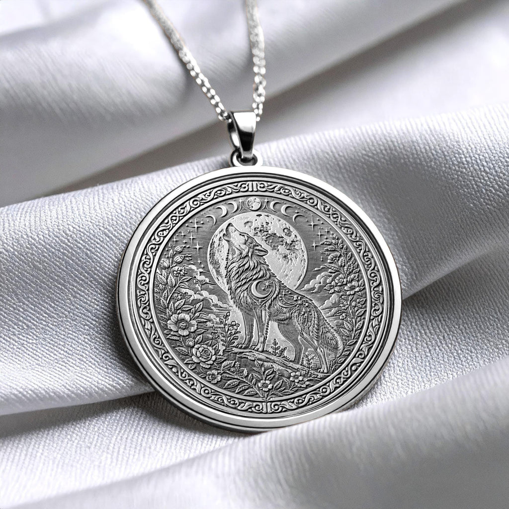 Lunar Wolf Pendant Necklace – Instinct, Moon Energy & Inner Power