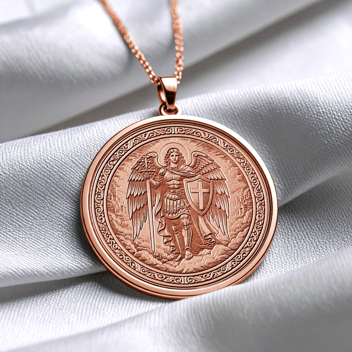 Archangel Michael Pendant Necklace – Protection, Courage & Divine Strength