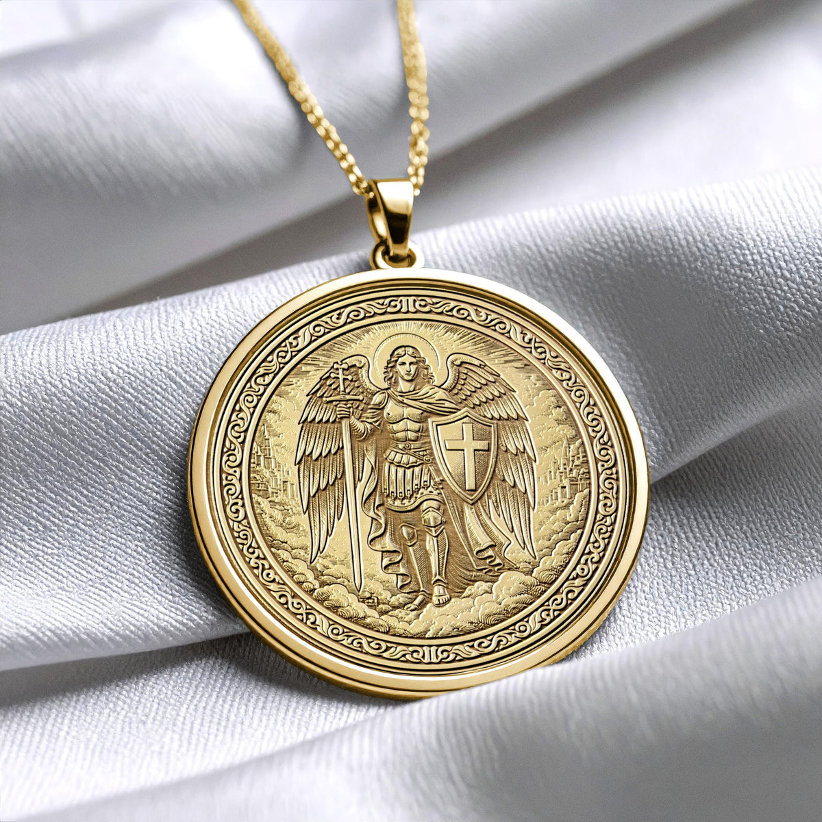 Archangel Michael Pendant Necklace – Protection, Courage & Divine Strength