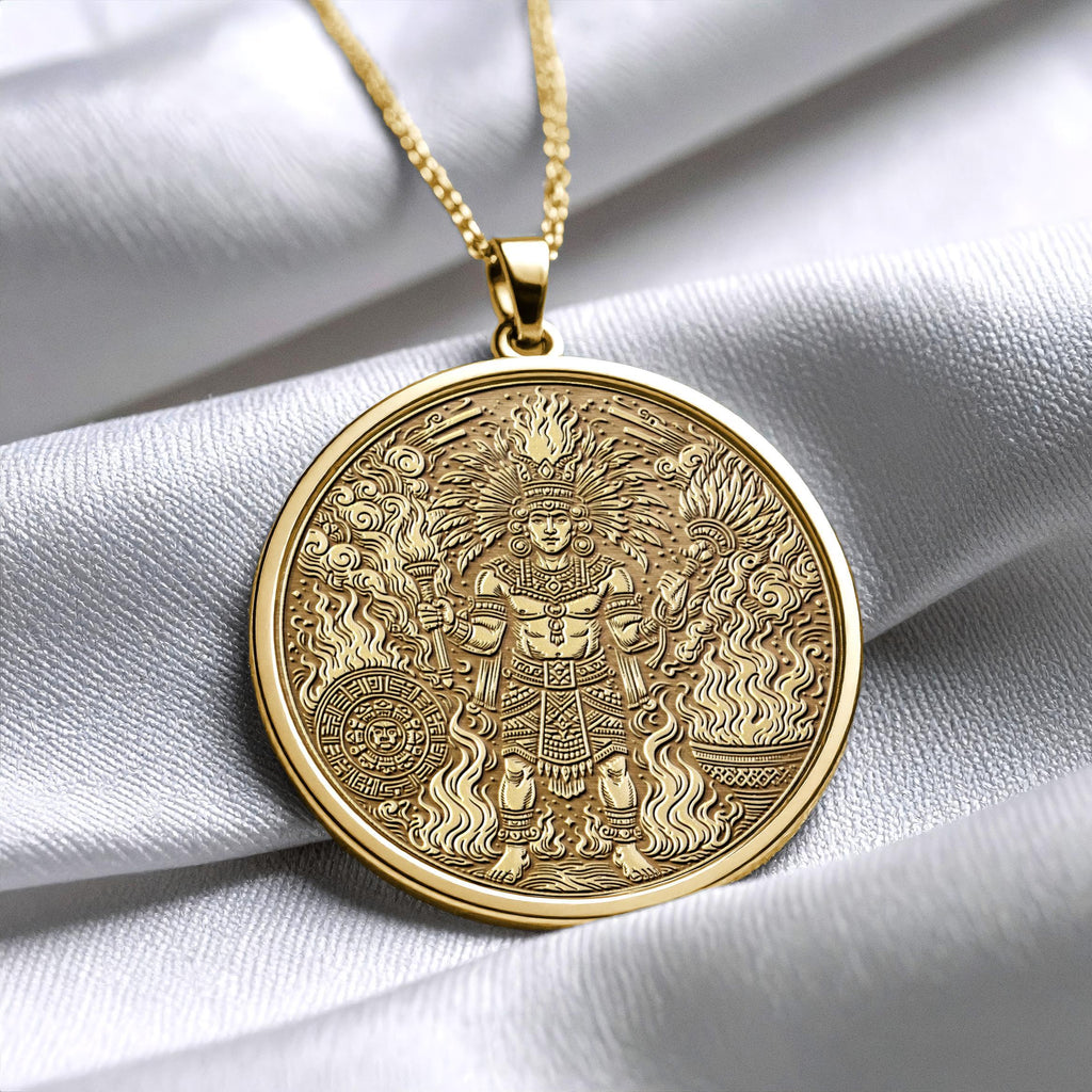Xiuhtecuhtli Pendant Necklace – Fire, Time & Sacred Energy