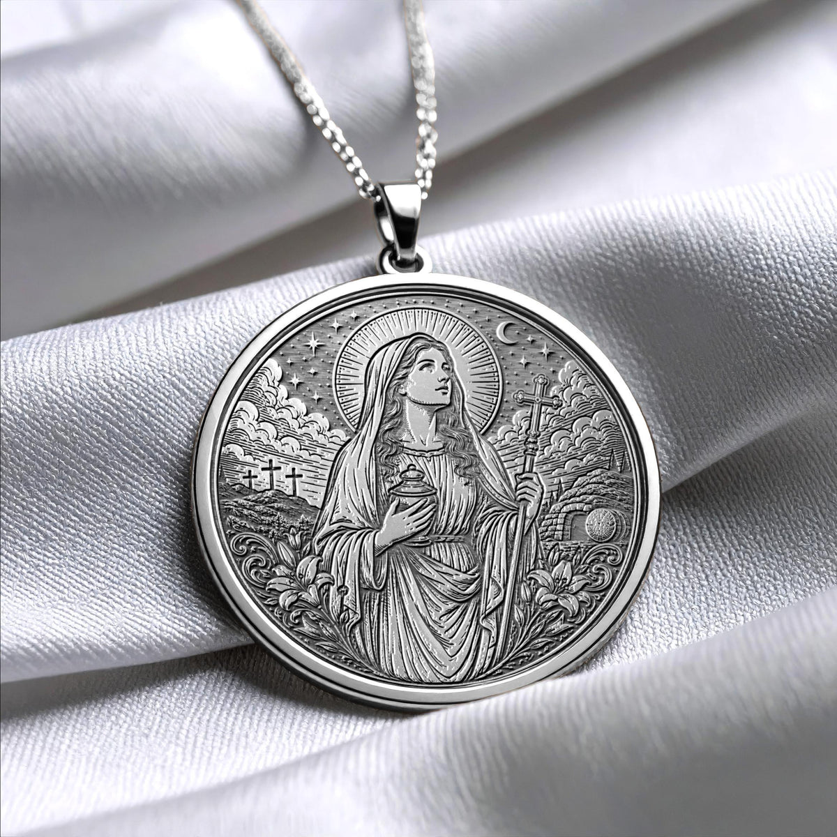 Saint Mary Magdalene Pendant Necklace – Devotion, Grace & Spiritual Renewal