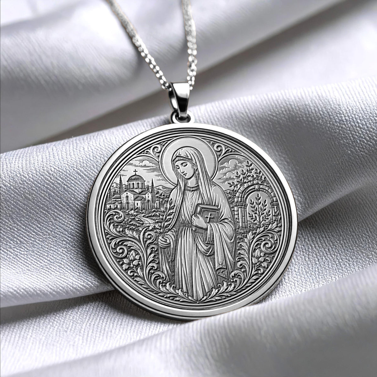 Saint Macrina Pendant Necklace – Wisdom, Faith & Inner Strength