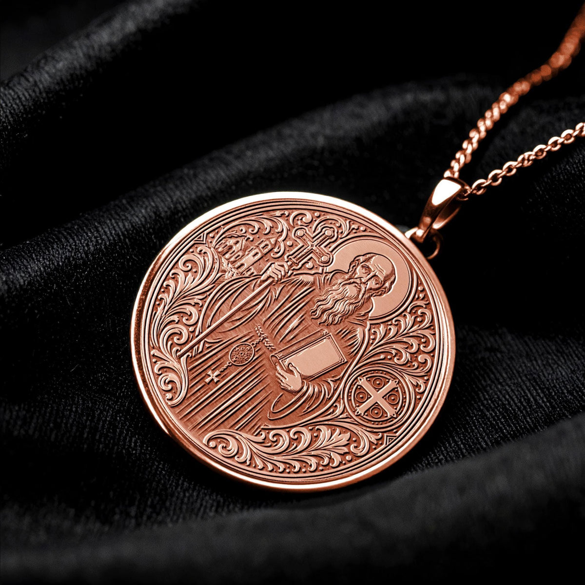 Saint Benedict Pendant Necklace – Divine Protection, Peace & Sacred Faith