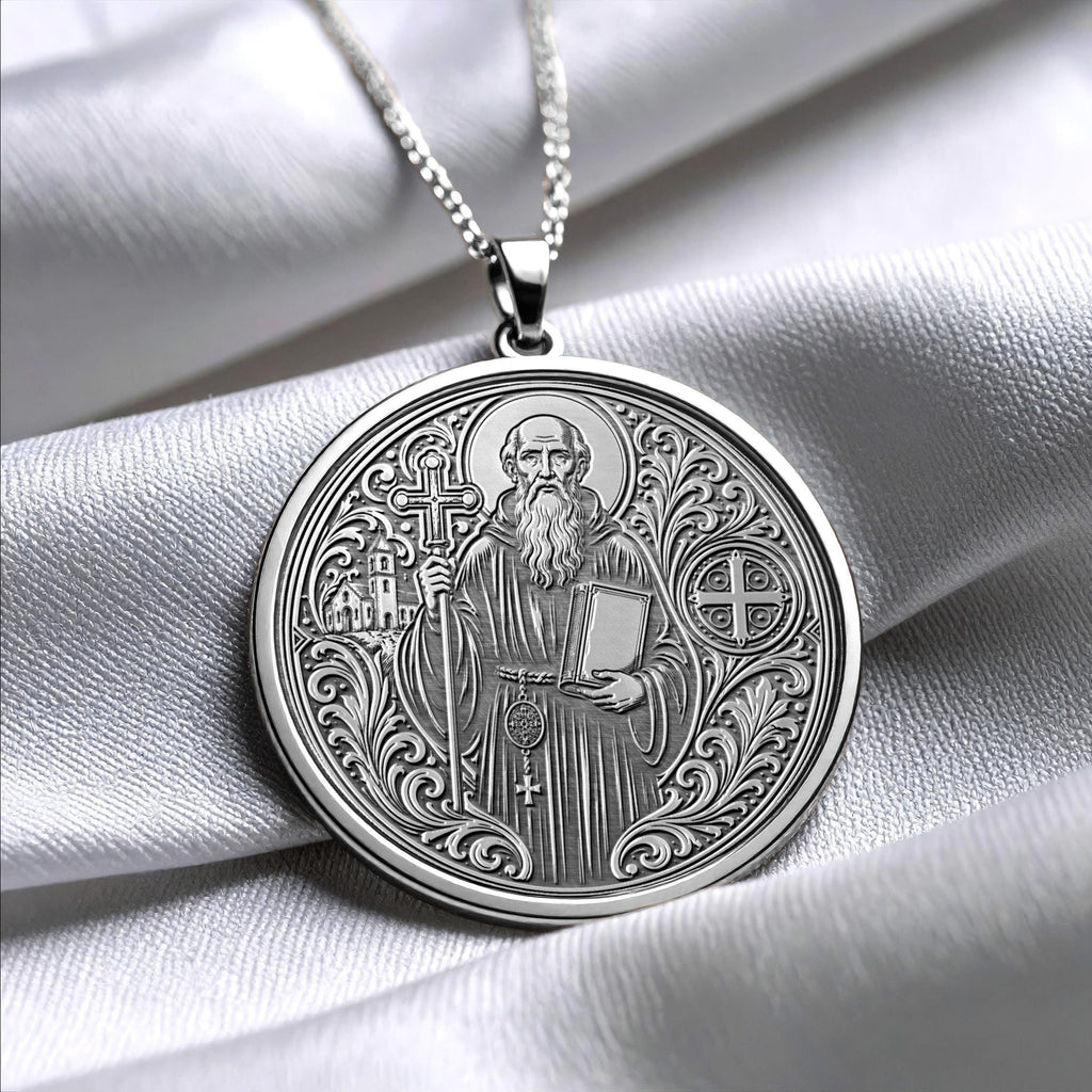 Saint Benedict Pendant Necklace – Divine Protection, Peace & Sacred Faith