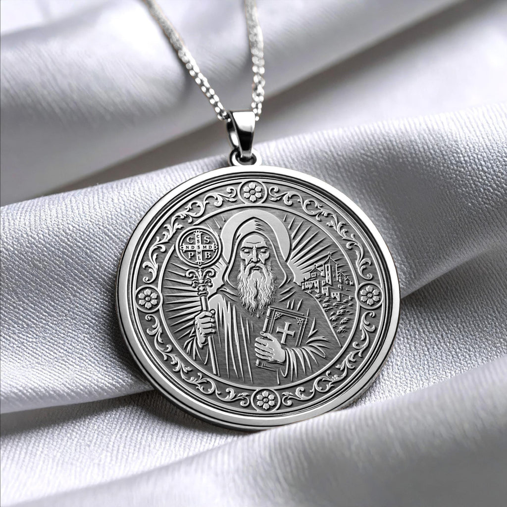 Saint Benedict Pendant Necklace – Protection, Faith & Spiritual Strength