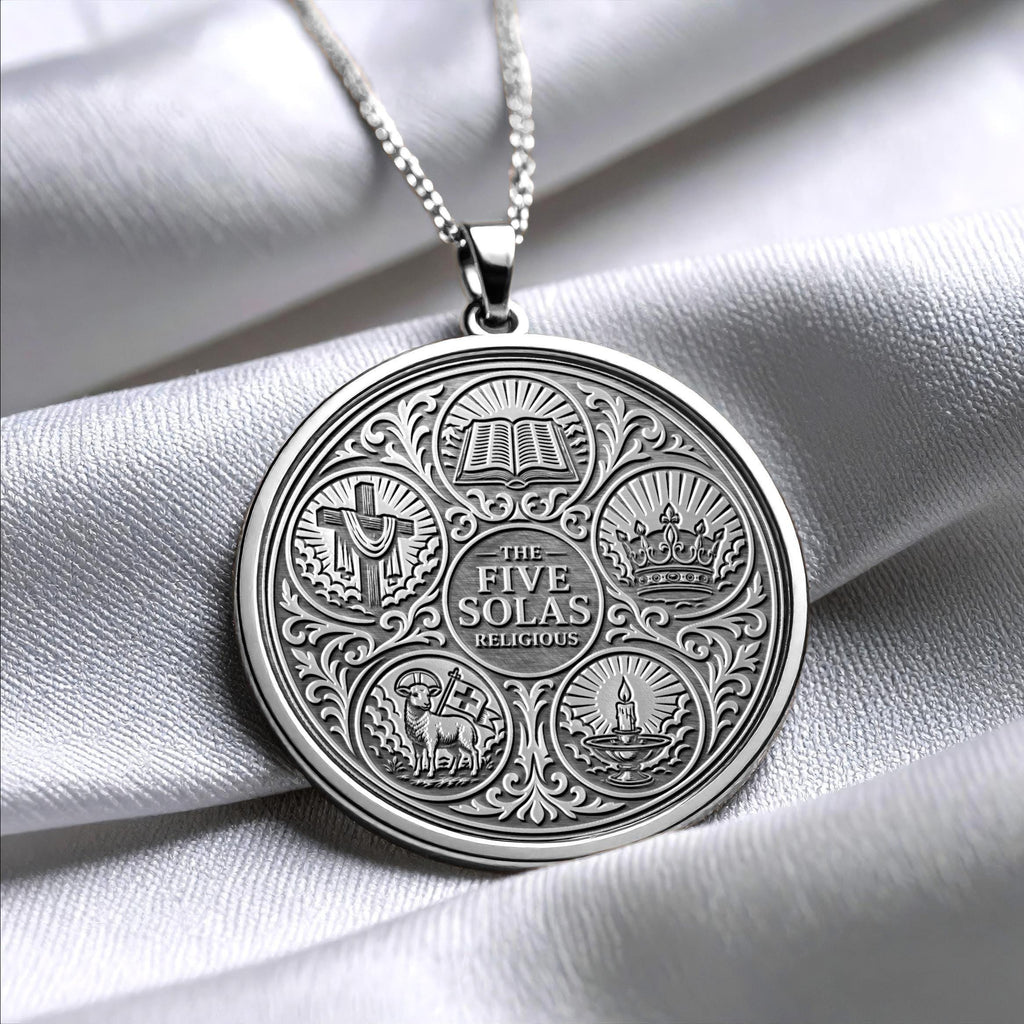 The Five Solas Pendant Necklace – Scripture, Faith and God’s Grace