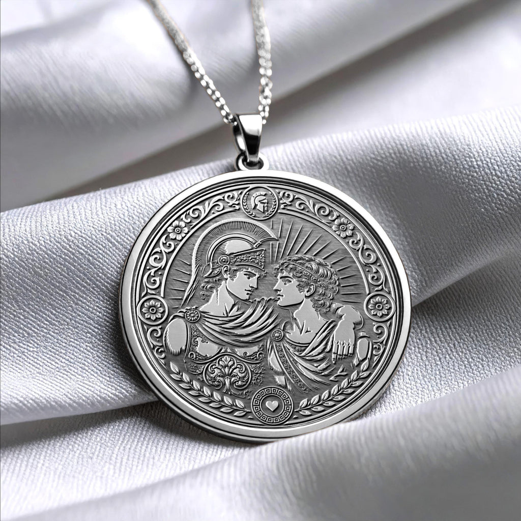 Achilles and Patroclus Pendant Necklace – Love , Destiny & Unbreakable Bond