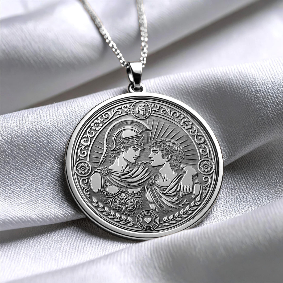 Achilles and Patroclus Pendant Necklace – Love , Destiny & Unbreakable Bond