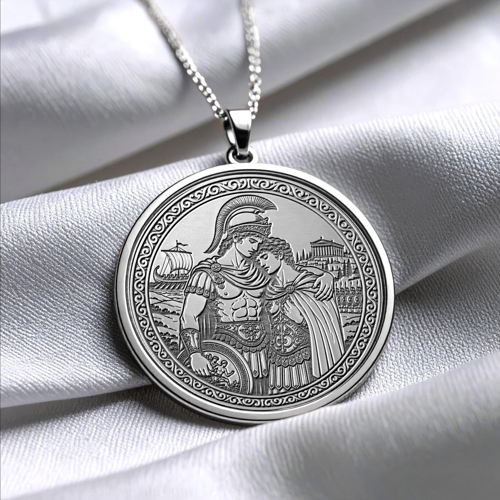Achilles and Patroclus Pendant Necklace – Brotherhood, Loyalty & Legendary Love